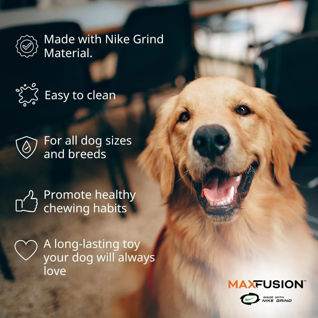 Max Fusion with Nike Grind, Arlee Spiro Football Treat Dispensing Dog Toy, Durable Dog Treat Toy, L