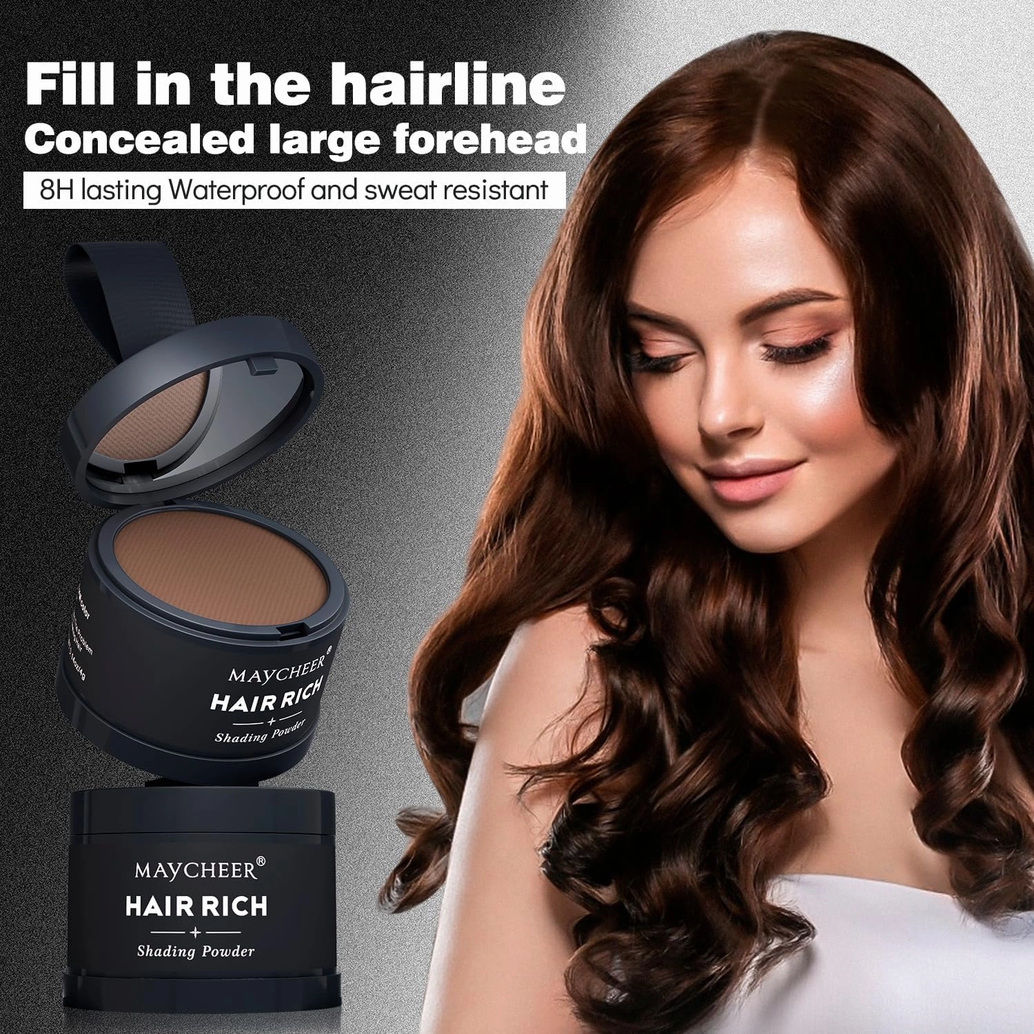 Maycheer Hairline Powder - Magic Root Cover Up - Hair Rich Hair Shadow - Gray Hair Coverage Touch Up Hair Powders for Women & Men (Dark Brown, 0.14 Ounce (Pack of 2))