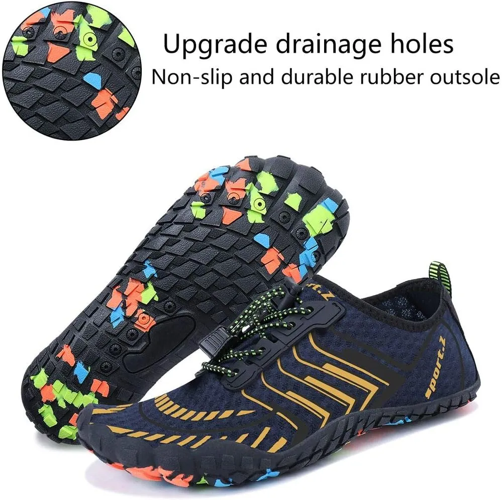 MAYZERO Water Shoes Men Women Swim Surf Shoes Beach Pool Shoes Wide Toe Hiking Aqua Shoes Winter House Slippers