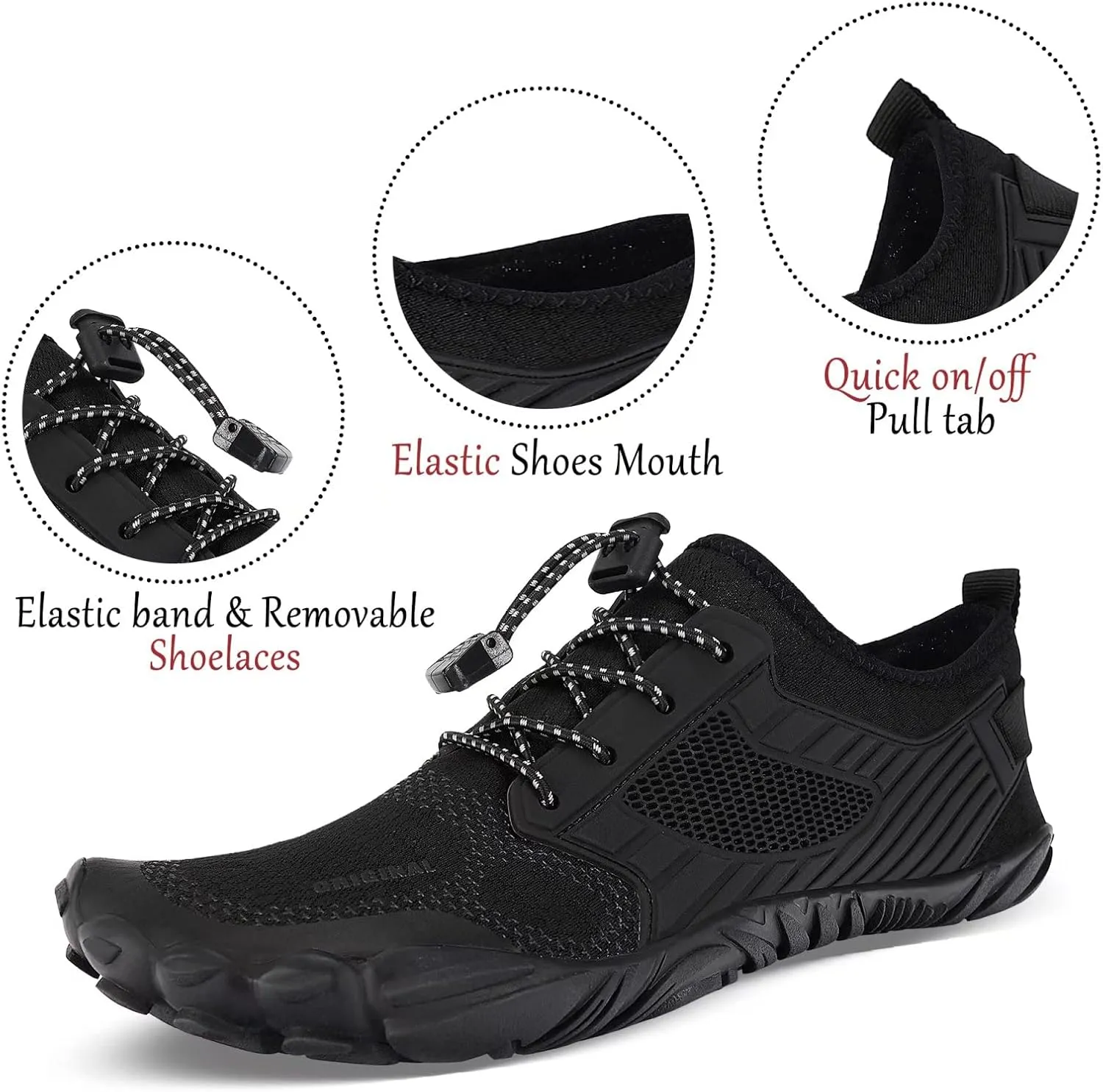 MAYZERO Water Shoes Men Women Swim Surf Shoes Beach Pool Shoes Wide Toe Hiking Aqua Shoes Winter House Slippers
