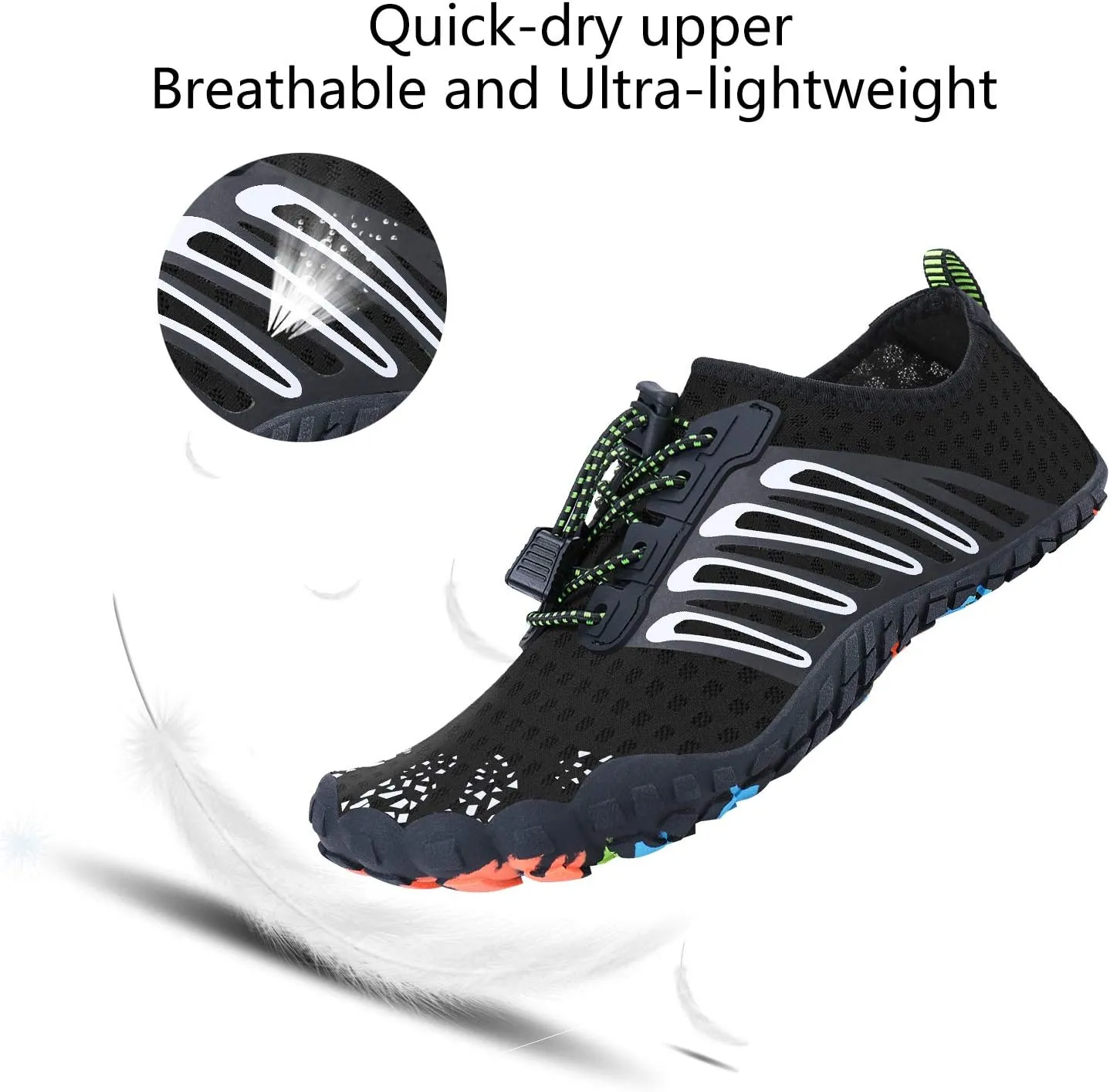 MAYZERO Water Shoes Men Women Swim Surf Shoes Beach Pool Shoes Wide Toe Hiking Aqua Shoes Winter House Slippers