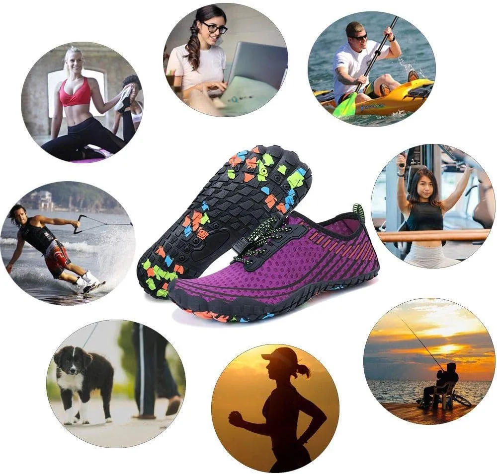 MAYZERO Water Shoes Men Women Swim Surf Shoes Beach Pool Shoes Wide Toe Hiking Aqua Shoes Winter House Slippers