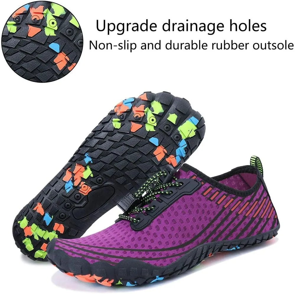 MAYZERO Water Shoes Men Women Swim Surf Shoes Beach Pool Shoes Wide Toe Hiking Aqua Shoes Winter House Slippers