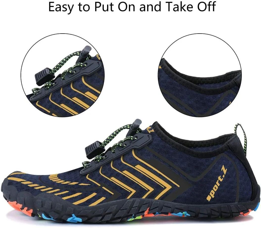 MAYZERO Water Shoes Men Women Swim Surf Shoes Beach Pool Shoes Wide Toe Hiking Aqua Shoes Winter House Slippers
