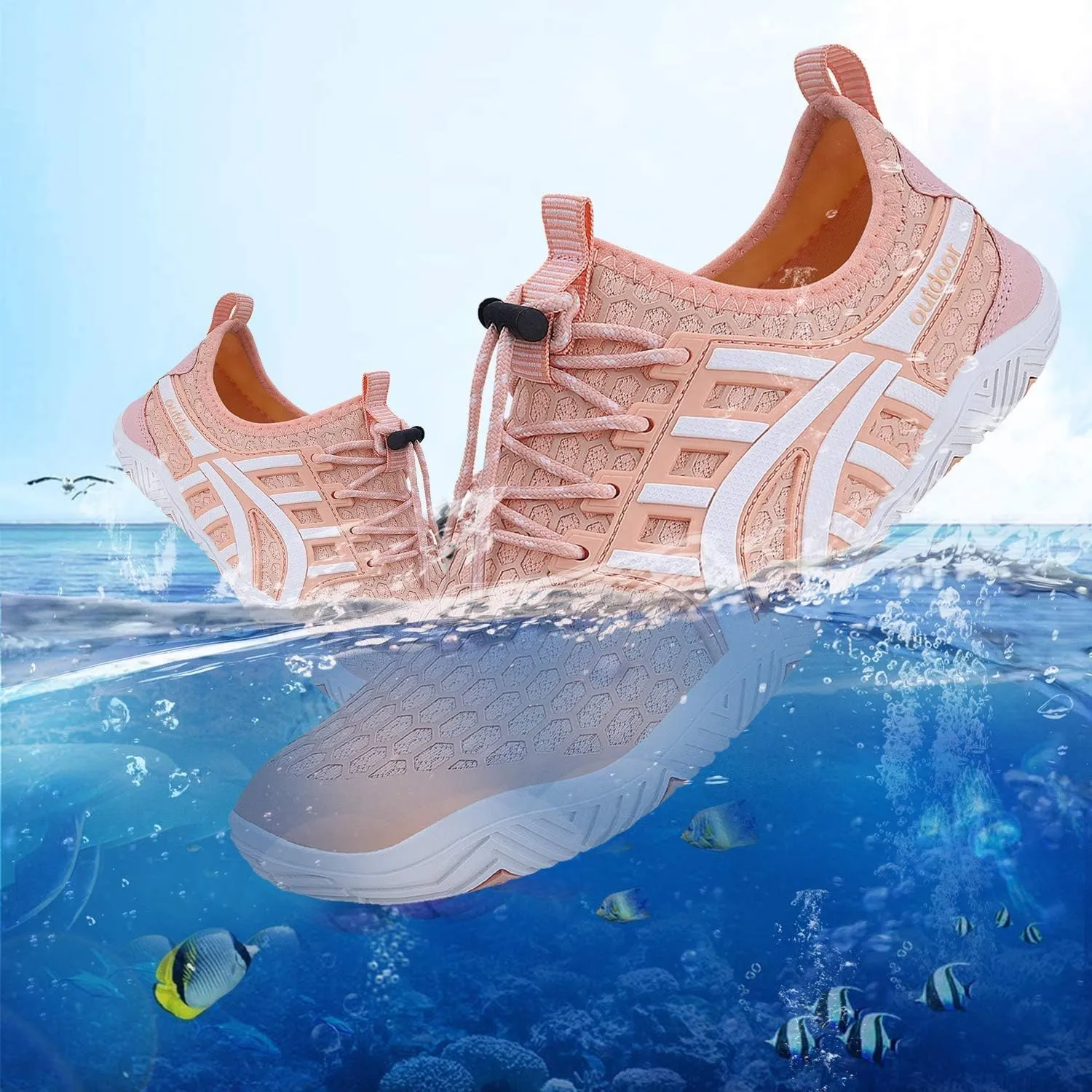 MAYZERO Water Shoes Men Women Swim Surf Shoes Beach Pool Shoes Wide Toe Hiking Aqua Shoes Winter House Slippers