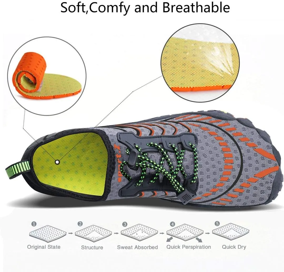 MAYZERO Water Shoes Men Women Swim Surf Shoes Beach Pool Shoes Wide Toe Hiking Aqua Shoes Winter House Slippers