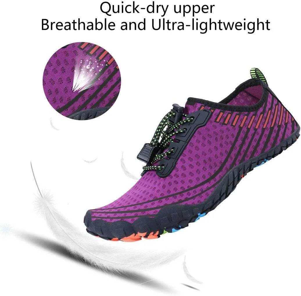 MAYZERO Water Shoes Men Women Swim Surf Shoes Beach Pool Shoes Wide Toe Hiking Aqua Shoes Winter House Slippers