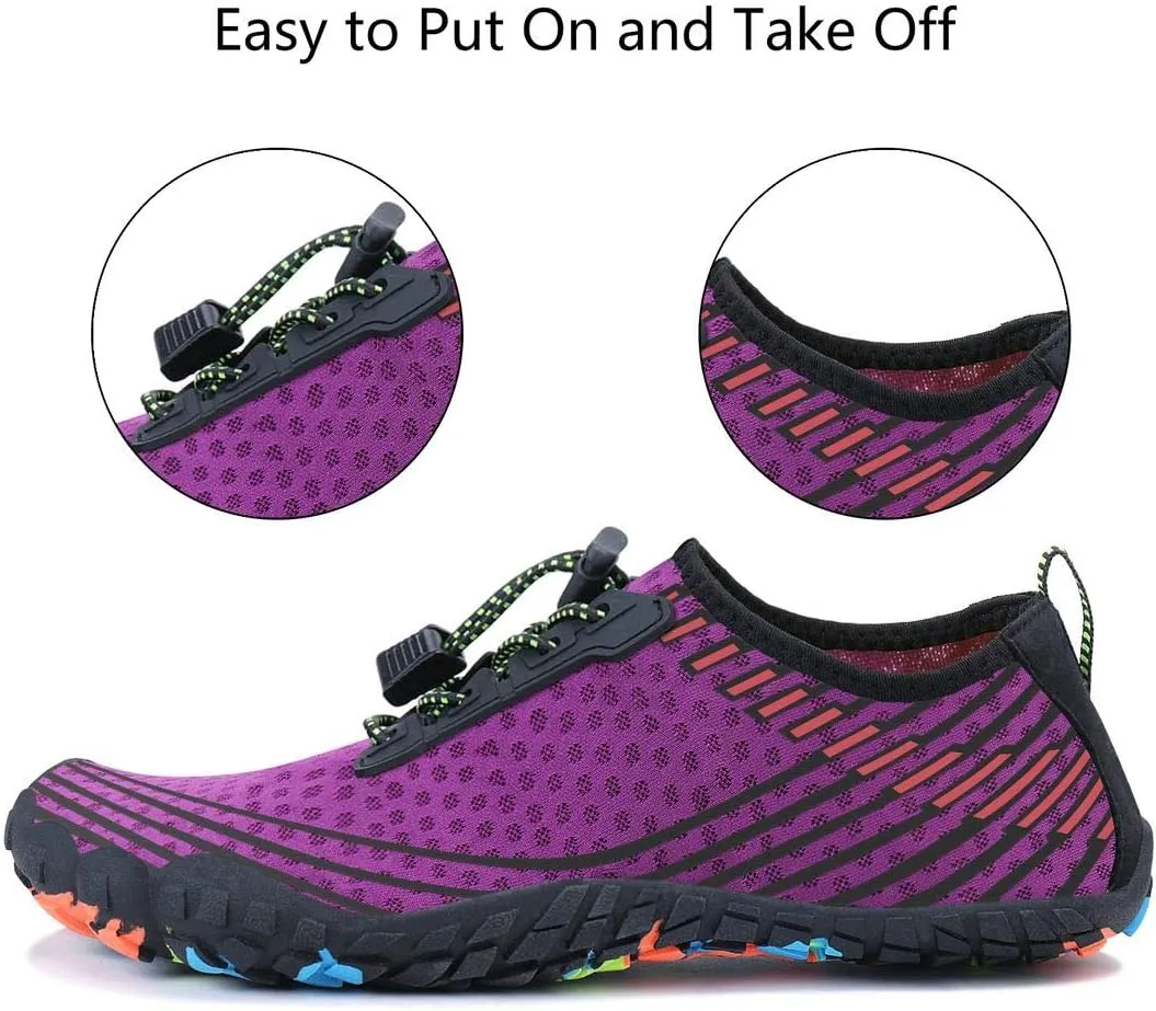 MAYZERO Water Shoes Men Women Swim Surf Shoes Beach Pool Shoes Wide Toe Hiking Aqua Shoes Winter House Slippers