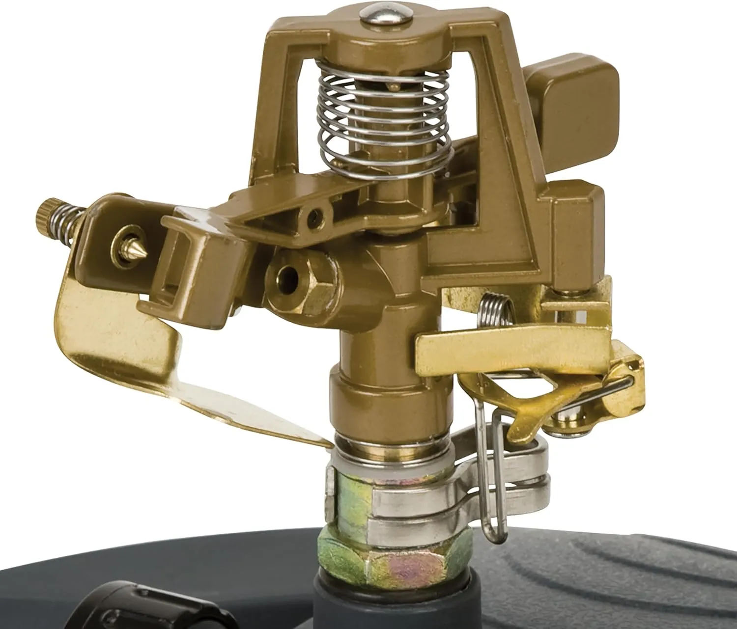 Melnor 65195AMZ Pulsating Lawn Sprinkler with Weighted Base- Adjustable Spray Pattern - Waters Up to 85' Diameter - Durable All-Metal Construction - Easy Unit-to-Unit Connections