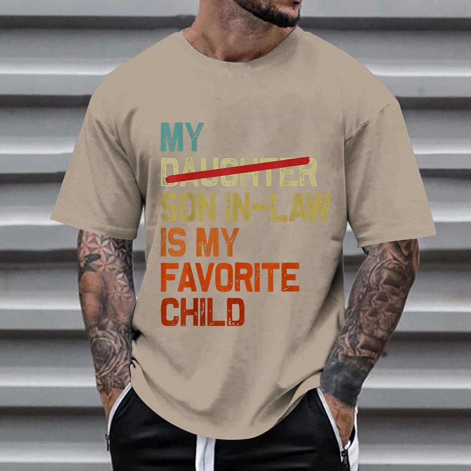 Men's T-Shirts Summer Casual Breathable Letter Print Short Sleeve Tee Basic Top for Father Day