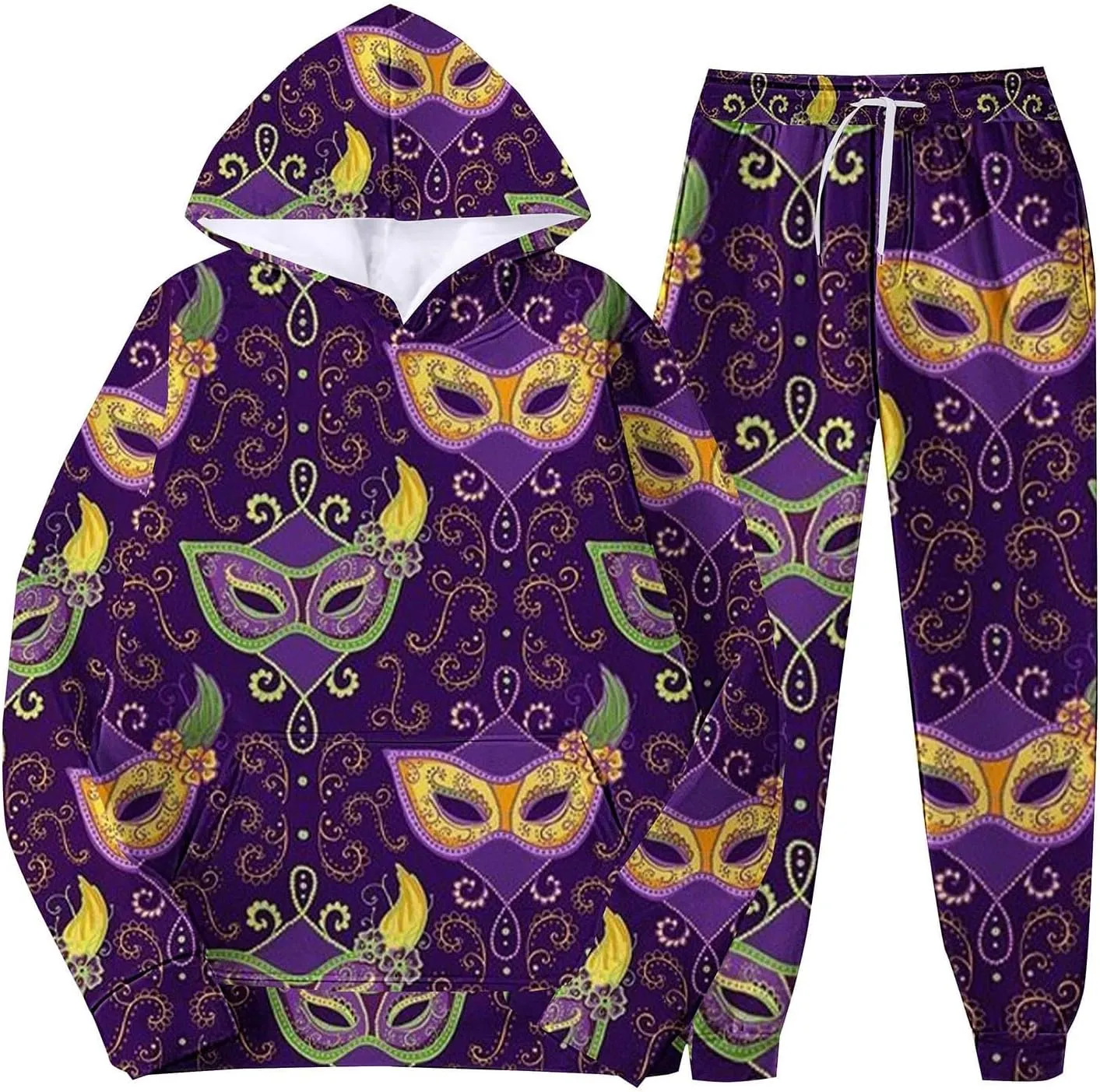 Men's Festival Carnival Set Casual 3D Printed Long Sleeve Hooded Sweatshirts Sweatpants Outdoor Active Party Clothes