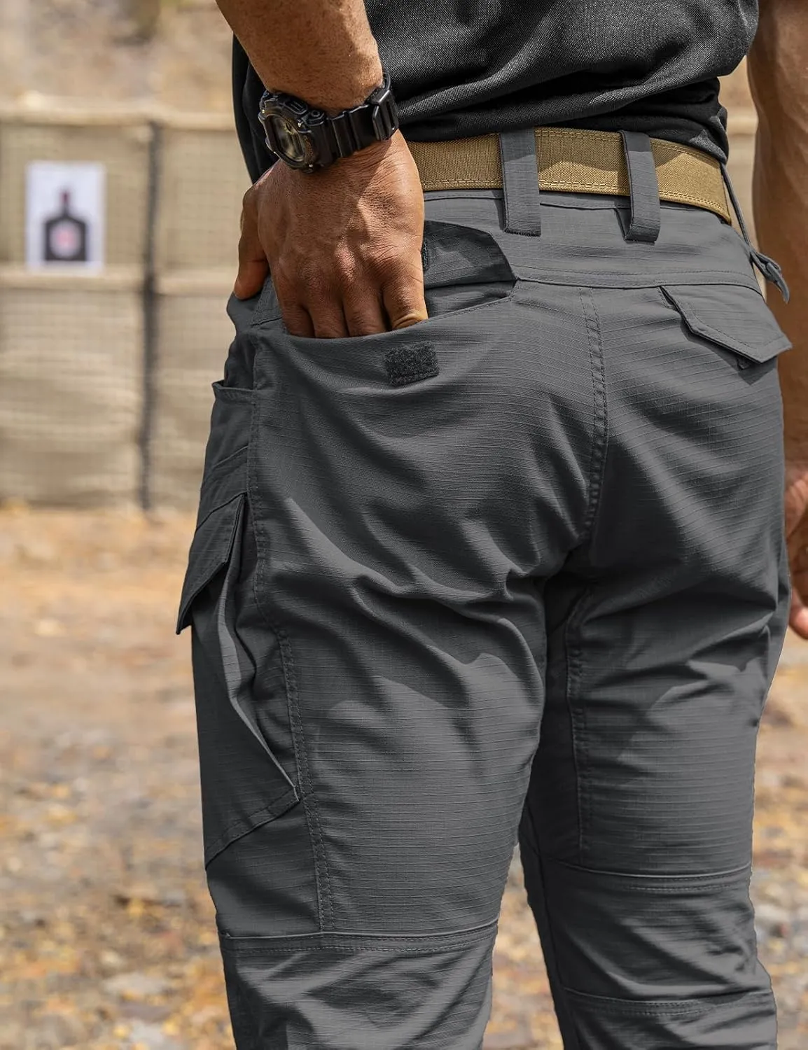 Men's Tactical Pants Flex Ripstop Cargo Trousers for Outdoor Hiking Work Casual Pants Large Capacity Clothing