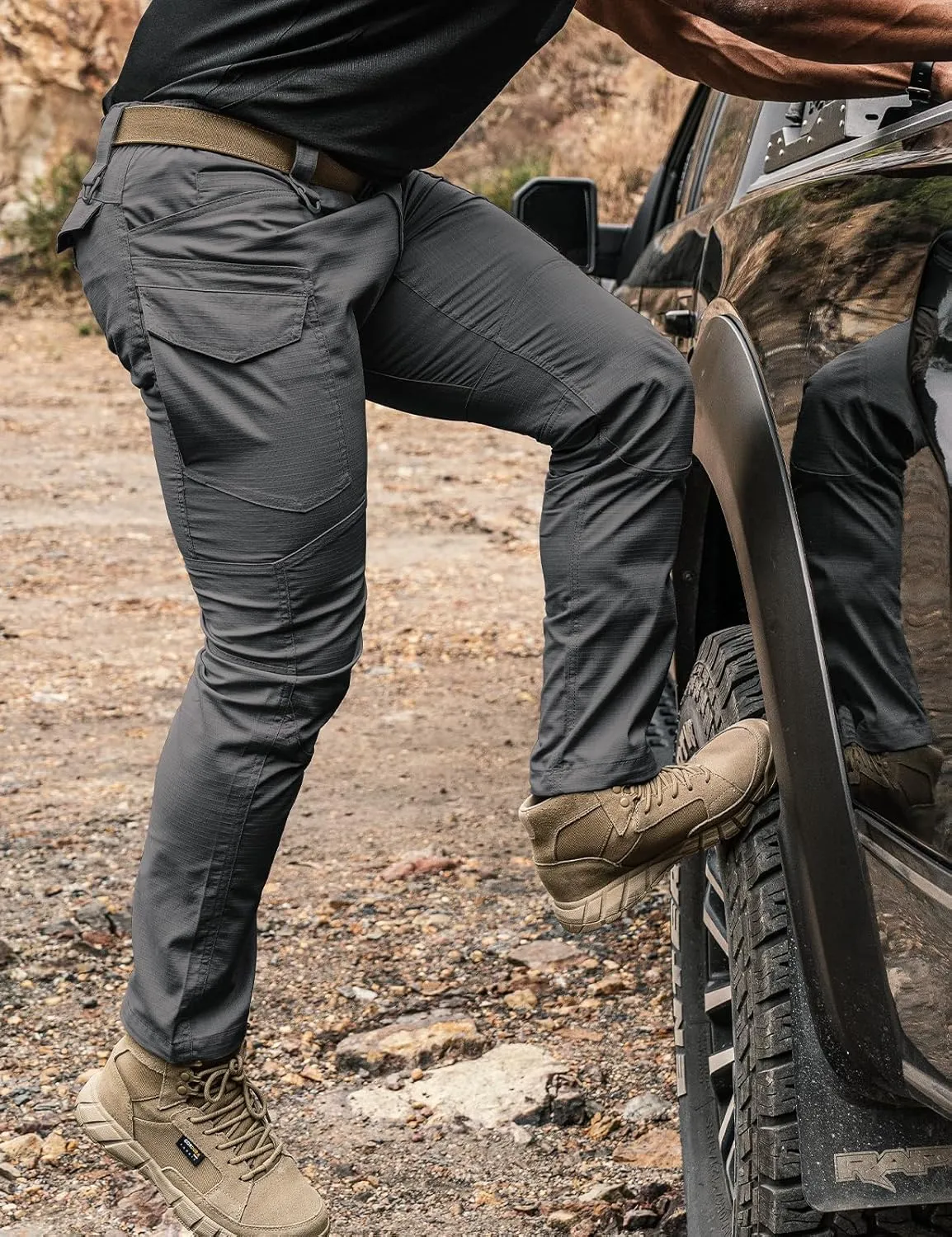 Men's Tactical Pants Flex Ripstop Cargo Trousers for Outdoor Hiking Work Casual Pants Large Capacity Clothing
