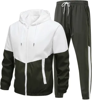 Men's Tracksuit 2 Piece Full Zipper Long Sleeve Jacket Drawstring Pants Fashion Jogging Dating Couple Casual Outfits