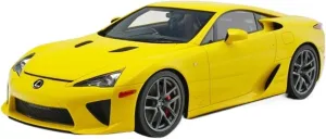 Metal Die Cast Toy Cars 1:18 for Lexus LFA 2010 Supercar Resin Car Model Ornament Decoration Hobby Collection Souvenir Display for Home Or Office Décor(Yellow)