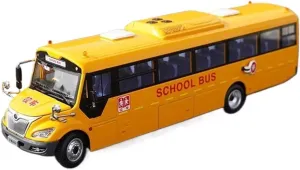 Metal Die Cast Toy Cars 1:42 Scale Diecast Alloy for Yutong School Bus S11 Toys Cars Model Classics Nostalgia Adult Souvenir Yellow for Home Or Office Décor