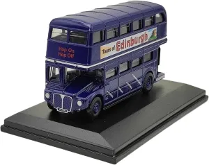 Metal Die Cast Toy Cars Diecast 1/76 Scale for SCOTO04 Tours Edinburgh'Routemaster Alloy Static Bus Model Display Purple for Home Or Office Décor