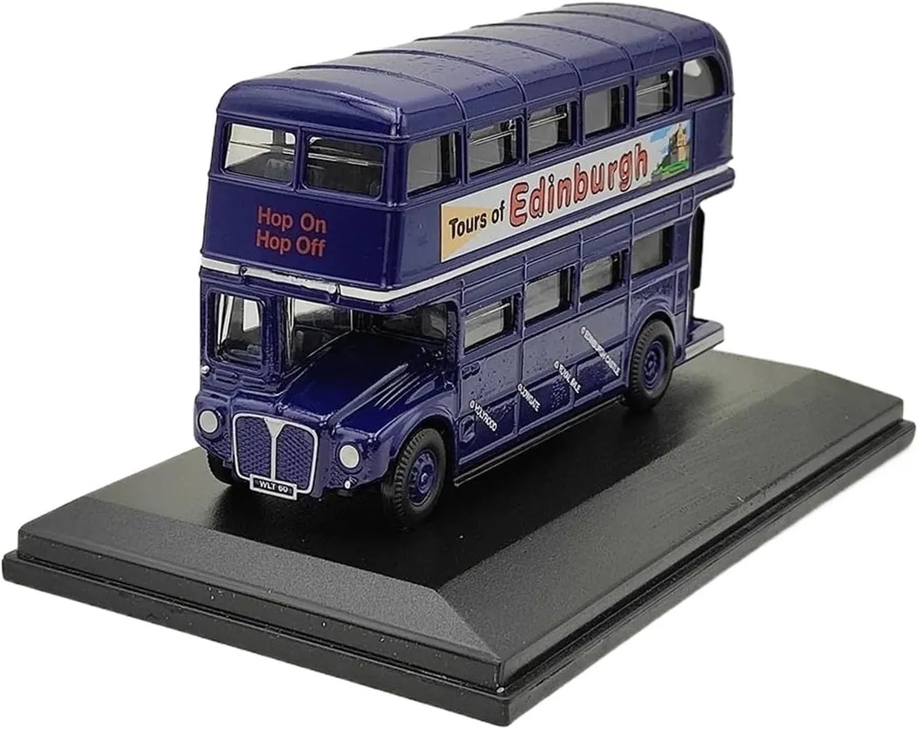 Metal Die Cast Toy Cars Diecast 1/76 Scale for SCOTO04 Tours Edinburgh'Routemaster Alloy Static Bus Model Display Purple for Home Or Office Décor