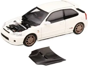 Metal Vehicles Toys 1:64 for Honda Civic Type R EK9 MH Modified Alloy Simulation Car Model with Open Cover Ornaments Home Or Office Décor