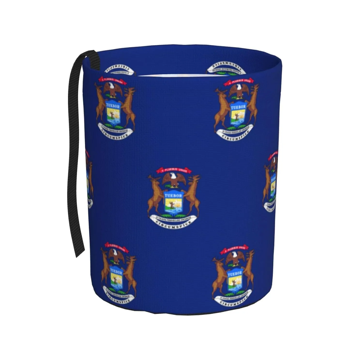 Michigan State Flag Car Trash Can Bag Hanging Storage Pockets Leak-Proof Organizer for Camping and Adventures
