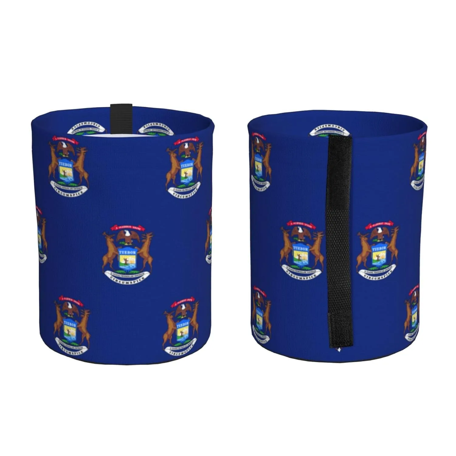 Michigan State Flag Car Trash Can Bag Hanging Storage Pockets Leak-Proof Organizer for Camping and Adventures