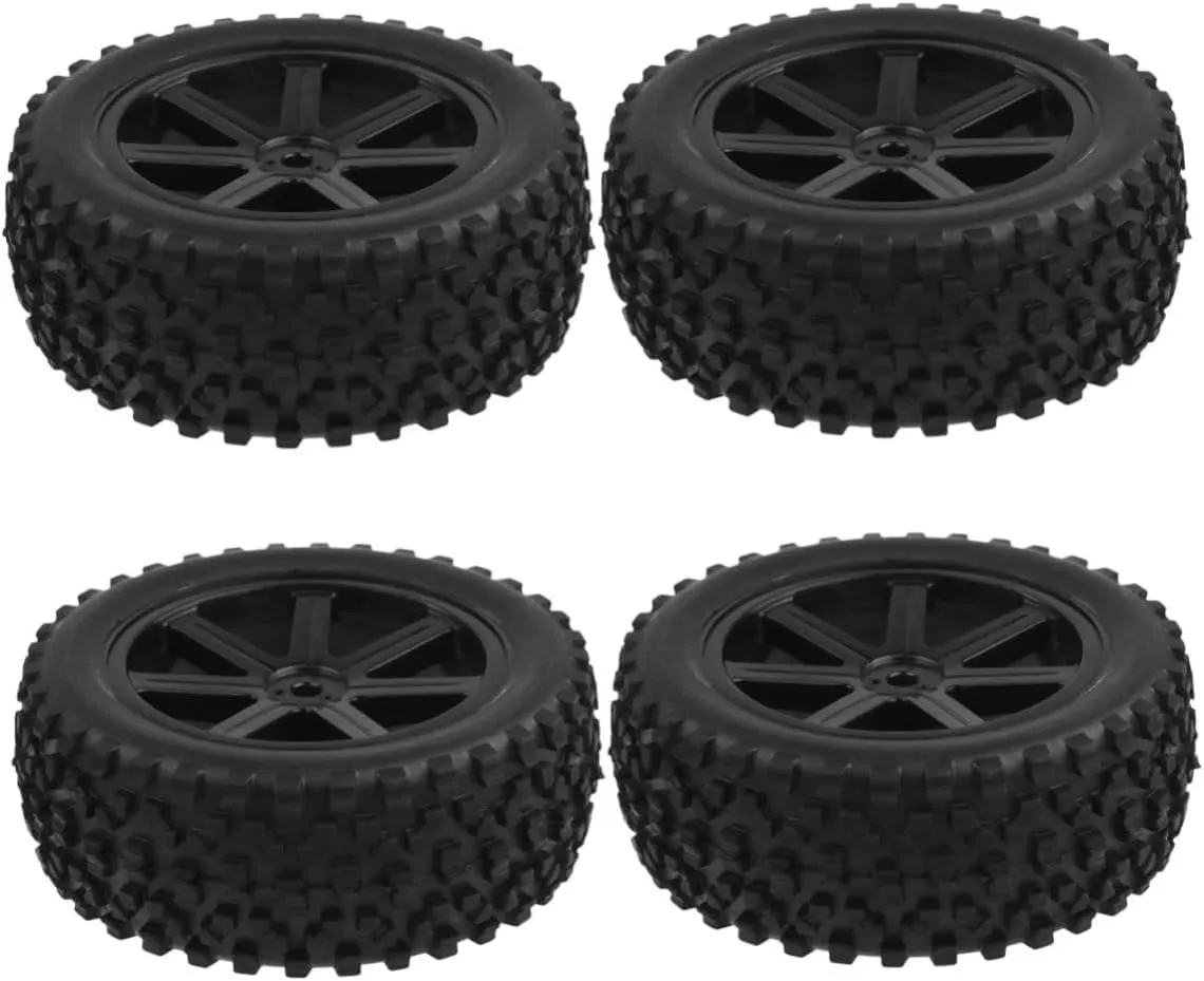 Milisten 4pcs Mini Off-Road Vehicle Toys Wheels Black for Various Car Toys Safe