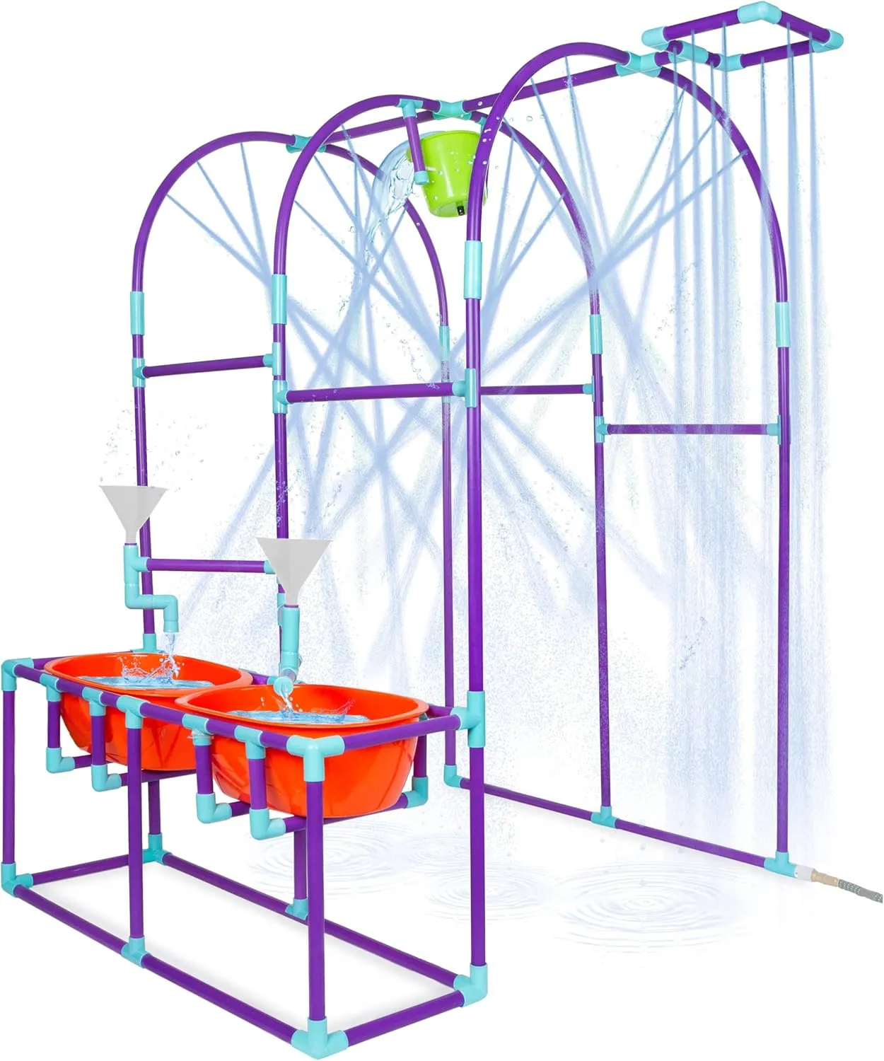 Milliard Water Park Sprinkler Toy for Kids, Outdoor Water Sprinkler with Splash Buckets, Water Table, and Faucets, Backyard Waterpark for Outdoor Summer Fun Activities