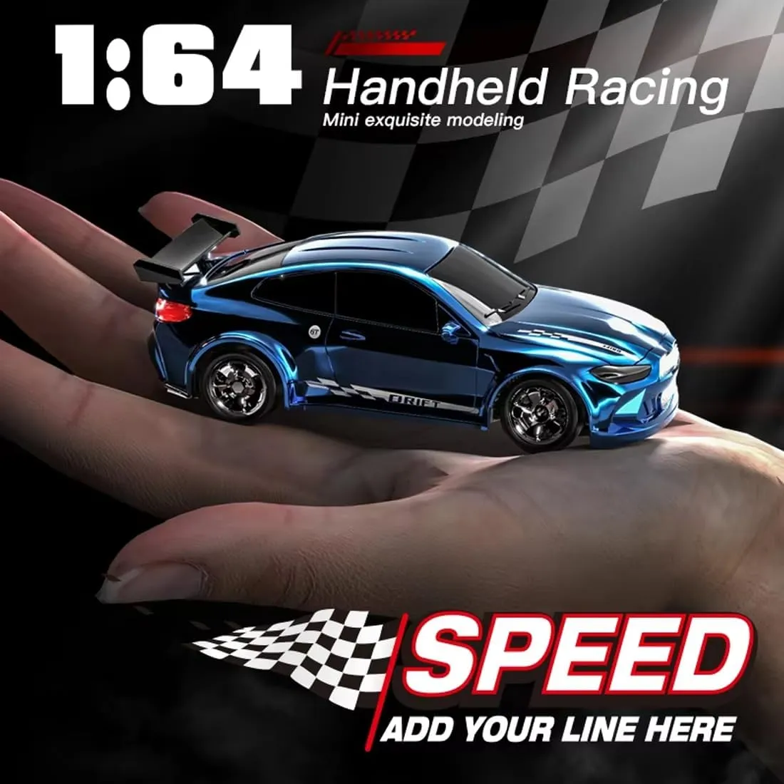 Mini Desktop RC Drift Car, 1/64 Scale 2.4Ghz High Speed Drift 4WD Remote Control Four Wheel Drive Drifting Tire Racing Sport Car Hobby Gift for Adults