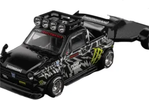 Miniature Models 1:64 for Honda Explosive Widebody Pickup Truck Black Painting Alloy Car Model Collection Car Ornaments