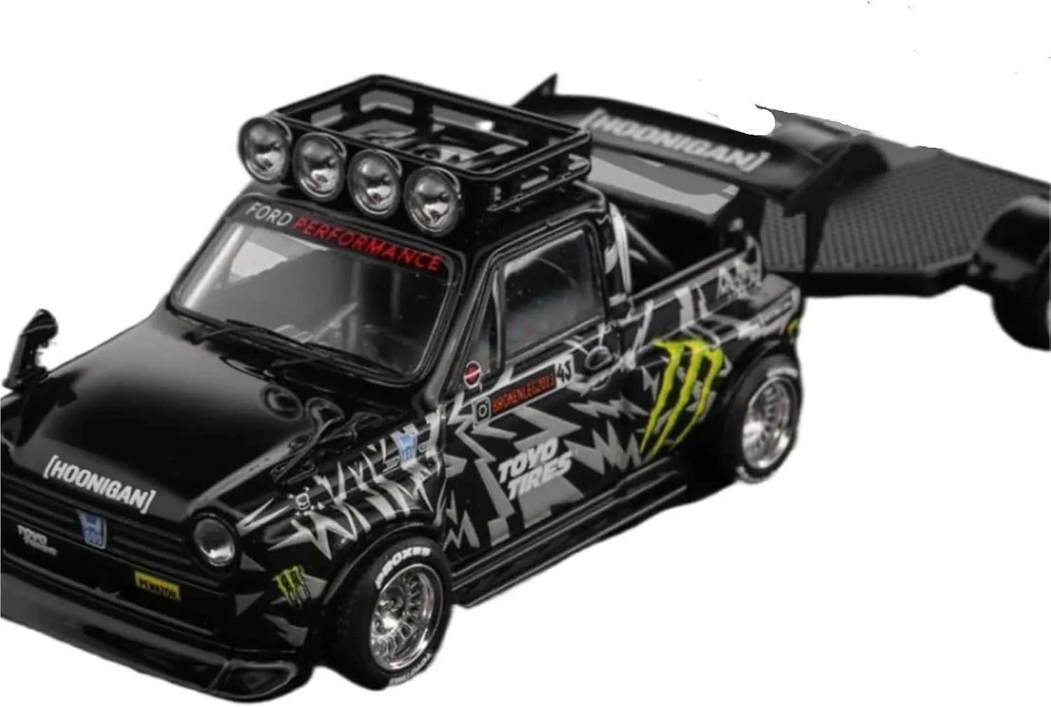 Miniature Models 1:64 for Honda Explosive Widebody Pickup Truck Black Painting Alloy Car Model Collection Car Ornaments