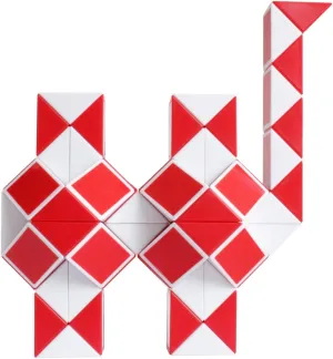 Mipartebo Magic Snake Cube Twist Puzzle 72 Wedges Large Size Twist Fidget Snake Toys Gift Party Favors for Kids Adults Teens Red