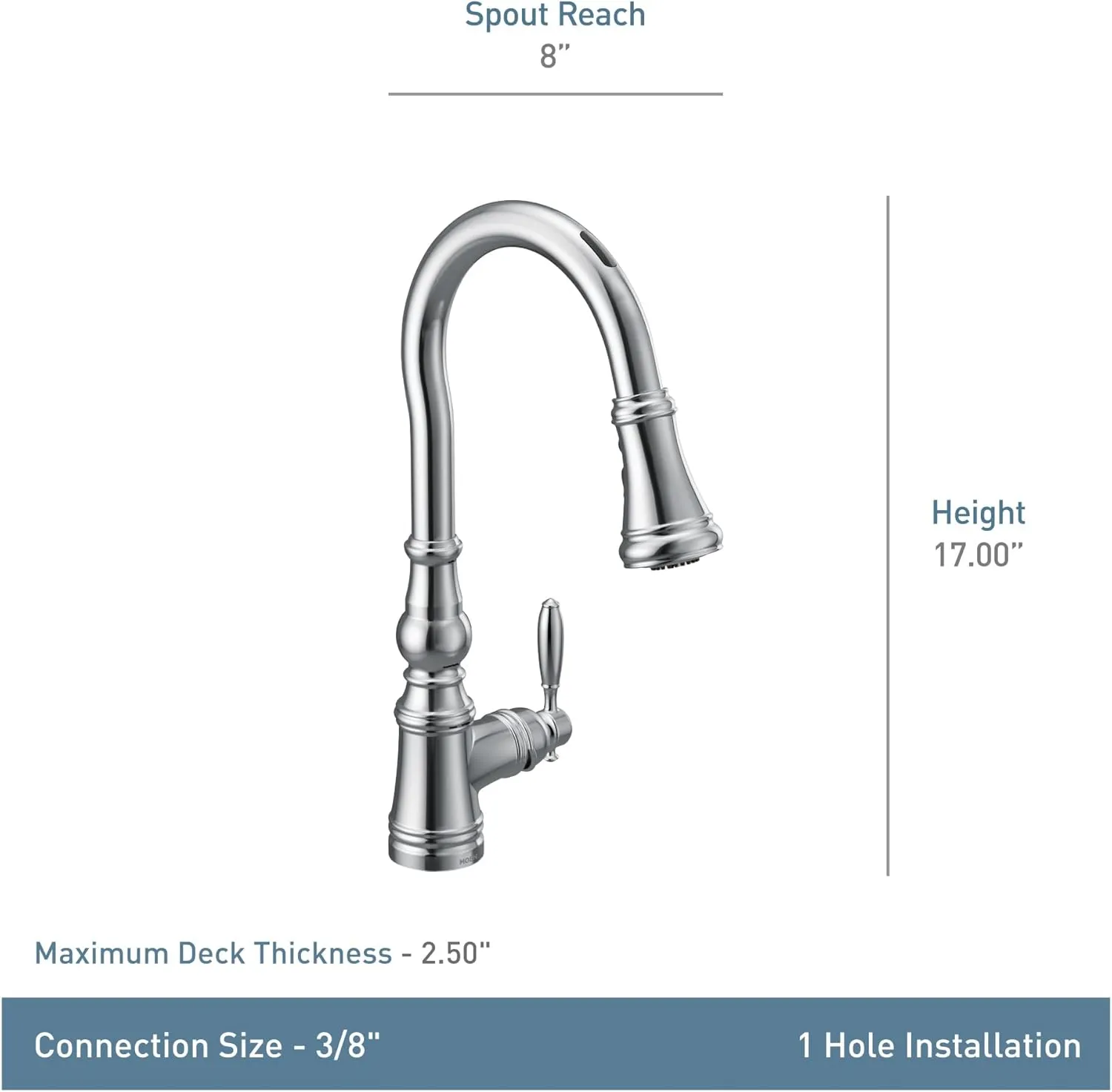Moen Weymouth Matte Black Smart Faucet Touchless Pull-Down Sprayer Kitchen Faucet with Voice and Motion Control, S73004EV2BL