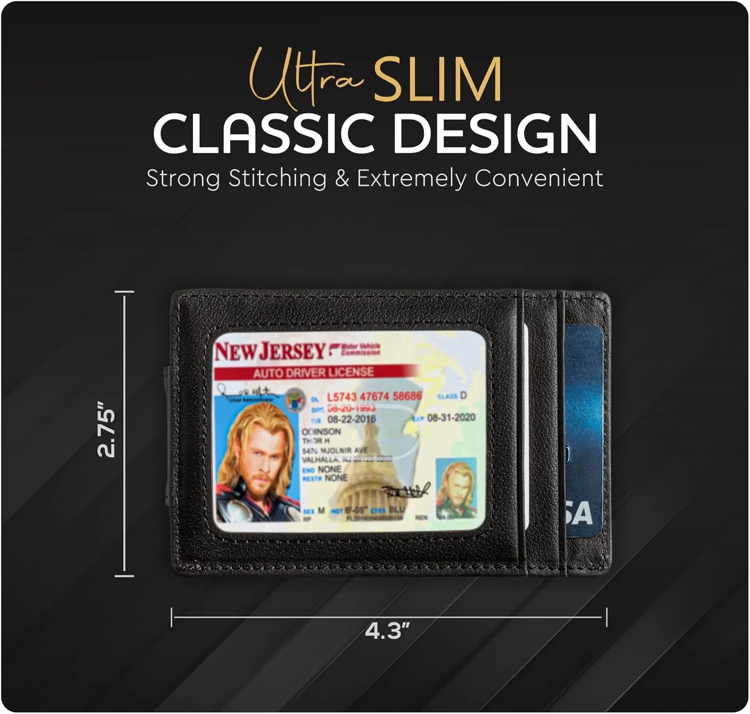 Money Clip Leather Wallet For Men Slim Front Pocket RFID Blocking with Super Strong Magnetic