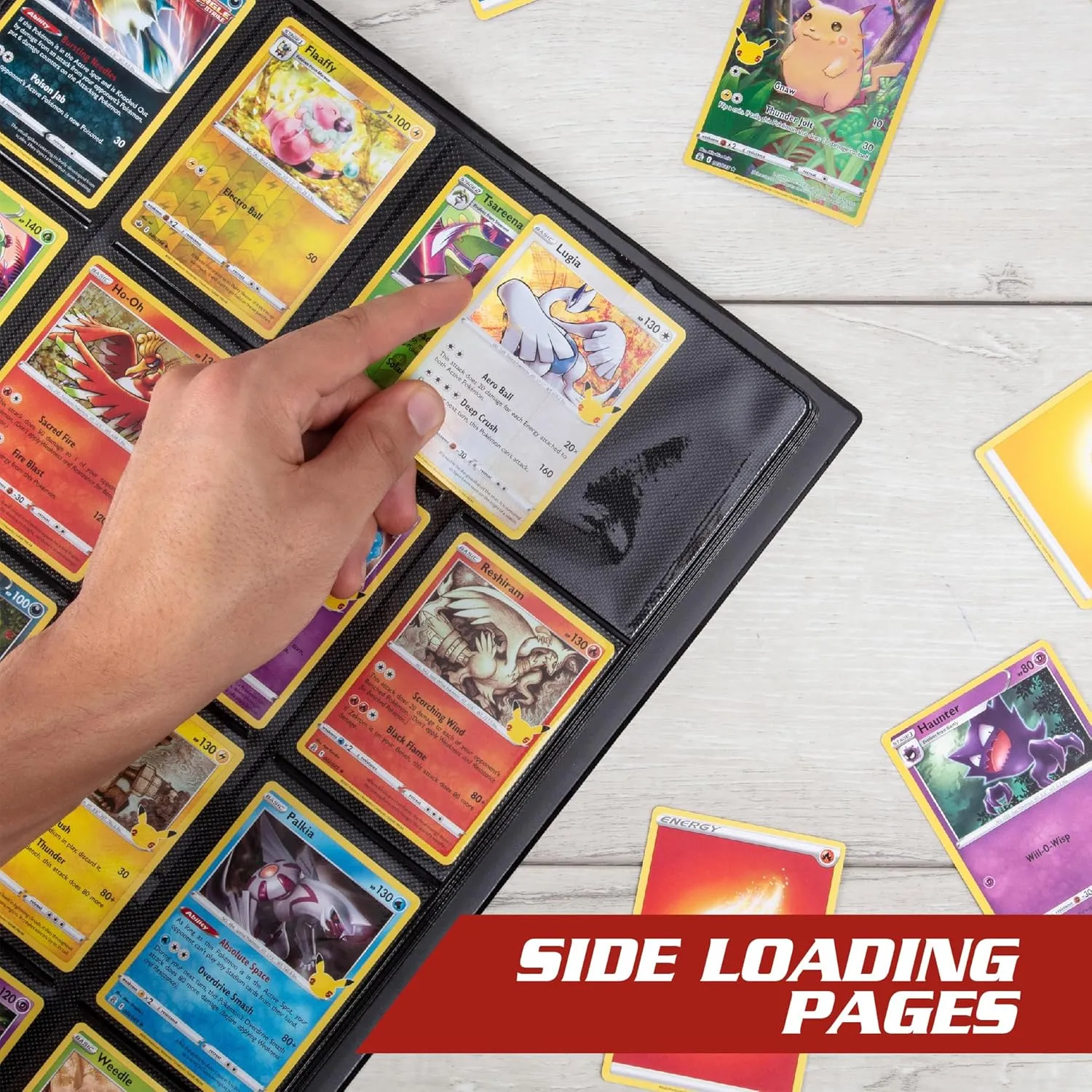 Monster 12 Pocket (4x3) Trading Card Binder - Matte Black Album - Unique Anti-Theft Side-Loading Pages & Anti-Drop TCG Padded Protection w Elastic Strap Holds 480 Sports, Gaming, MTG Magic TCG Cards