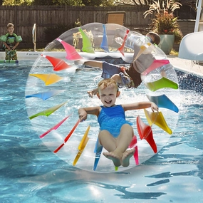 MorTime Inflatable Roller Float, 52'' Colorful Water Wheel, Swimming Pool Roller Toy for Kids and Adults Outdoors