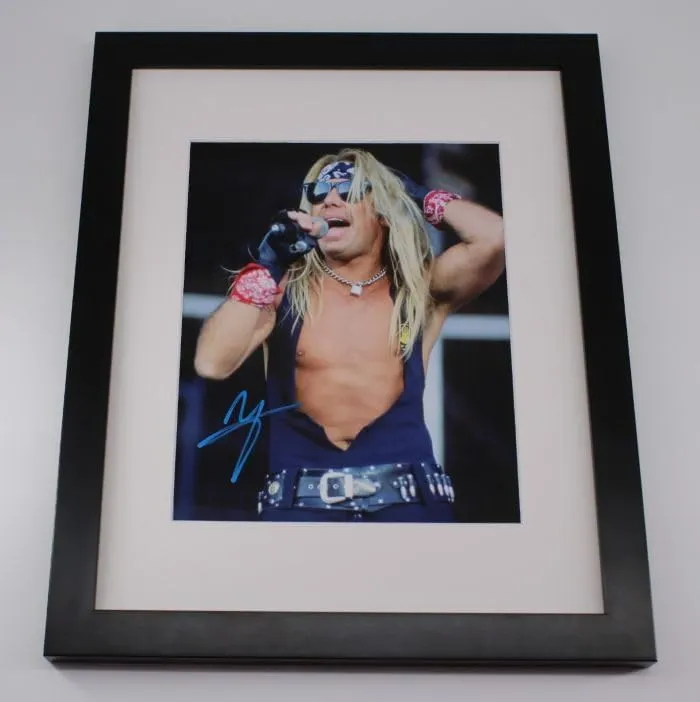 Motley Crue Dr. Feelgood' Genuine Vince Neil Signed Autographed 8x10 Glossy Photo Matte Framed Loa