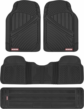 Motor Trend 3 Row Odorless Rubber Floor Mats & Liners for Car SUV Van, Durable Heavy Duty Polymerized Latex Full Interior Protection, Extra-High Ridgeline Design, Black, Model Number: MT-773-801-BK