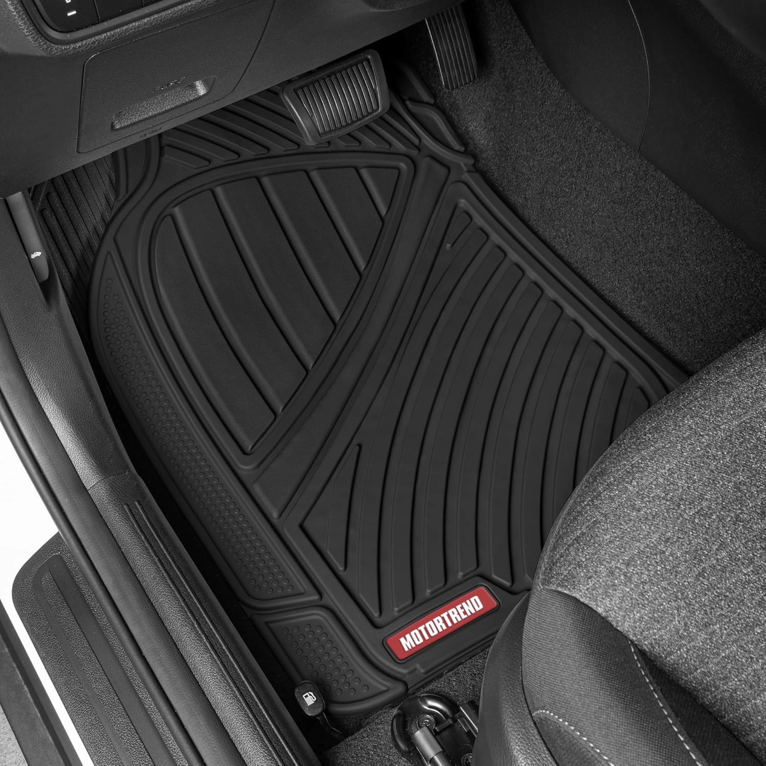 Motor Trend 3 Row Odorless Rubber Floor Mats & Liners for Car SUV Van, Durable Heavy Duty Polymerized Latex Full Interior Protection, Extra-High Ridgeline Design, Black, Model Number: MT-773-801-BK