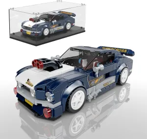 Mould King Speed Champion 1967 Car Building Sets with Display Case, Cool Simulation Cockpit Race Car Kits, 27048 Collectible Model Kits Building Blocks for Adults Kids 8 (376PCS)
