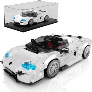 Mould King Speed Champion C850 Racing Car Building Kit with Acrylic Display Case, 27070 Collectible Model Car Kits, Building Blocks Kit Racing Toy Cars for Adult Kids 8 (388 PCS)