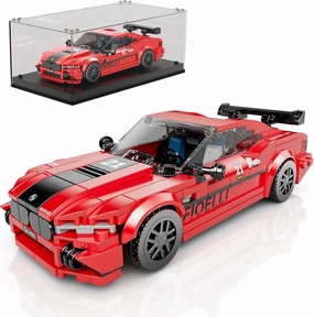 Mould King Speed Champion M8 Racing Car Building Kit with Acrylic Display Case, 27072 Collectible Model Car Kits, Building Blocks Kit Racing Toy Cars for Adult Kids 8 (481 PCS)