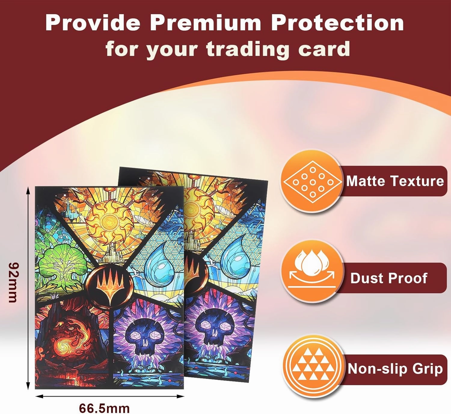 MTG Card Sleeves 100CT,Standard Size Sturdy MTG Sleeves Matte Back Finish for Baseball,Trading Cards(Colorful Patterns)