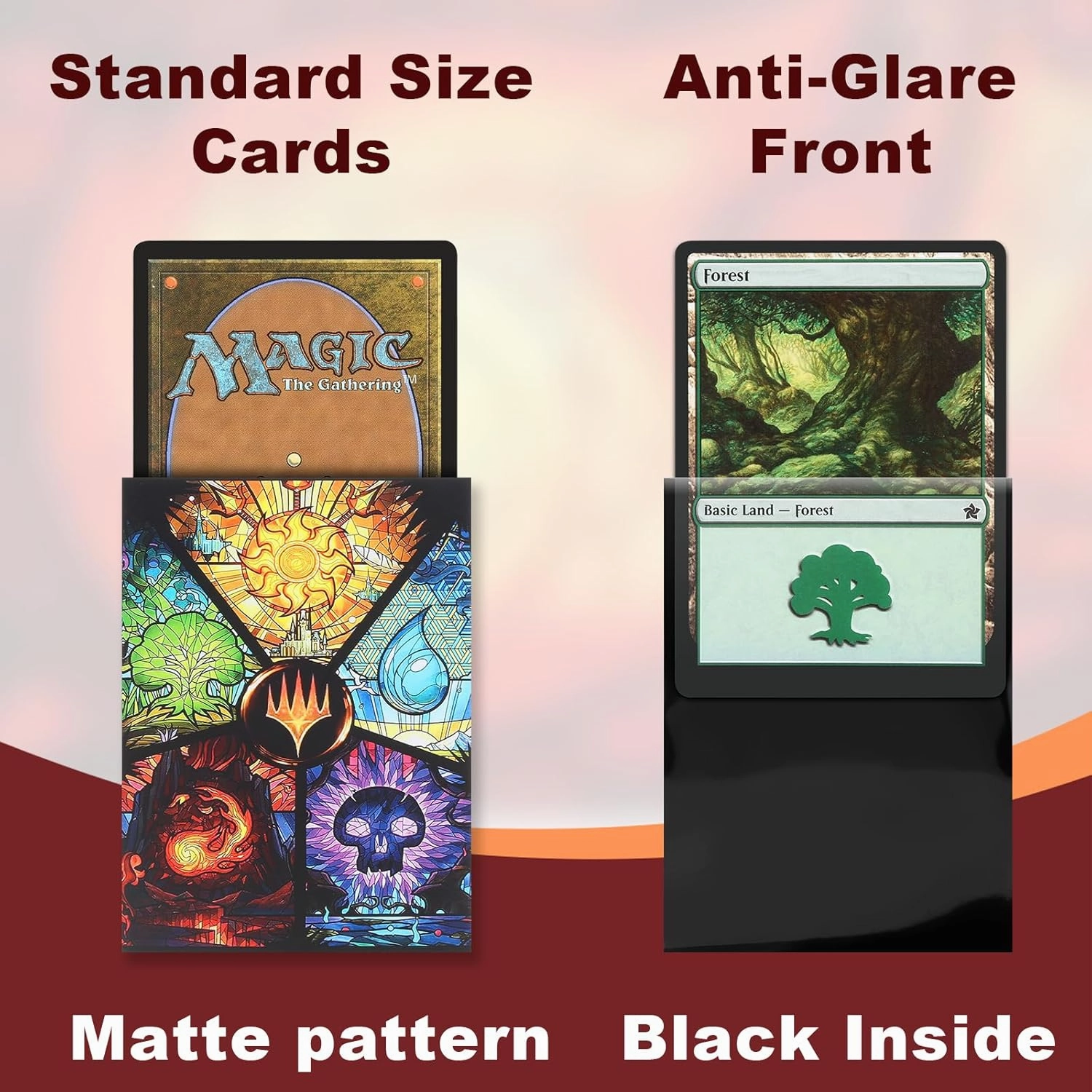 MTG Card Sleeves 100CT,Standard Size Sturdy MTG Sleeves Matte Back Finish for Baseball,Trading Cards(Colorful Patterns)