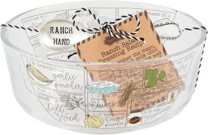 Mud Pie Ranch Dressing Glass Tidbit, bowl 3" x 5 3/4" | spoon 4", CLEAR