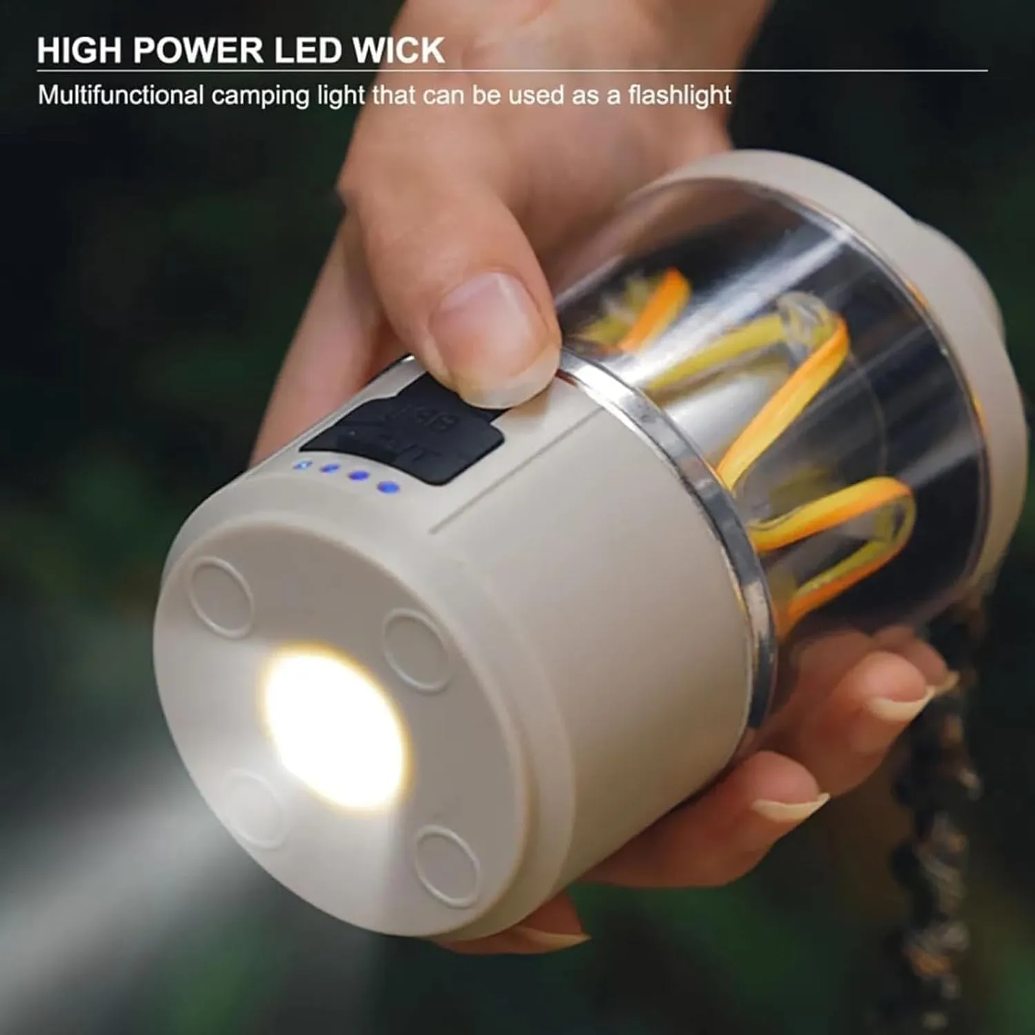 Multi-Functional Portable Camping Lantern, 2-in-1 Camping Lantern Rechargeable, Mini Lantern Camping, LED Camping Lantern, Tent Lantern Hanging (4PCS)