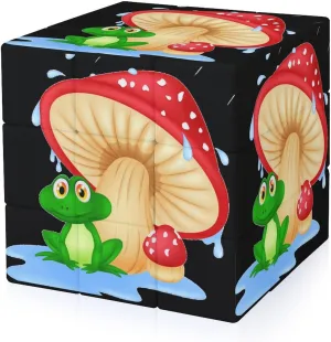 Mushroom with Toad Adults 3x3x3 Color-Matching Smooth Fully Printed Cube Gift