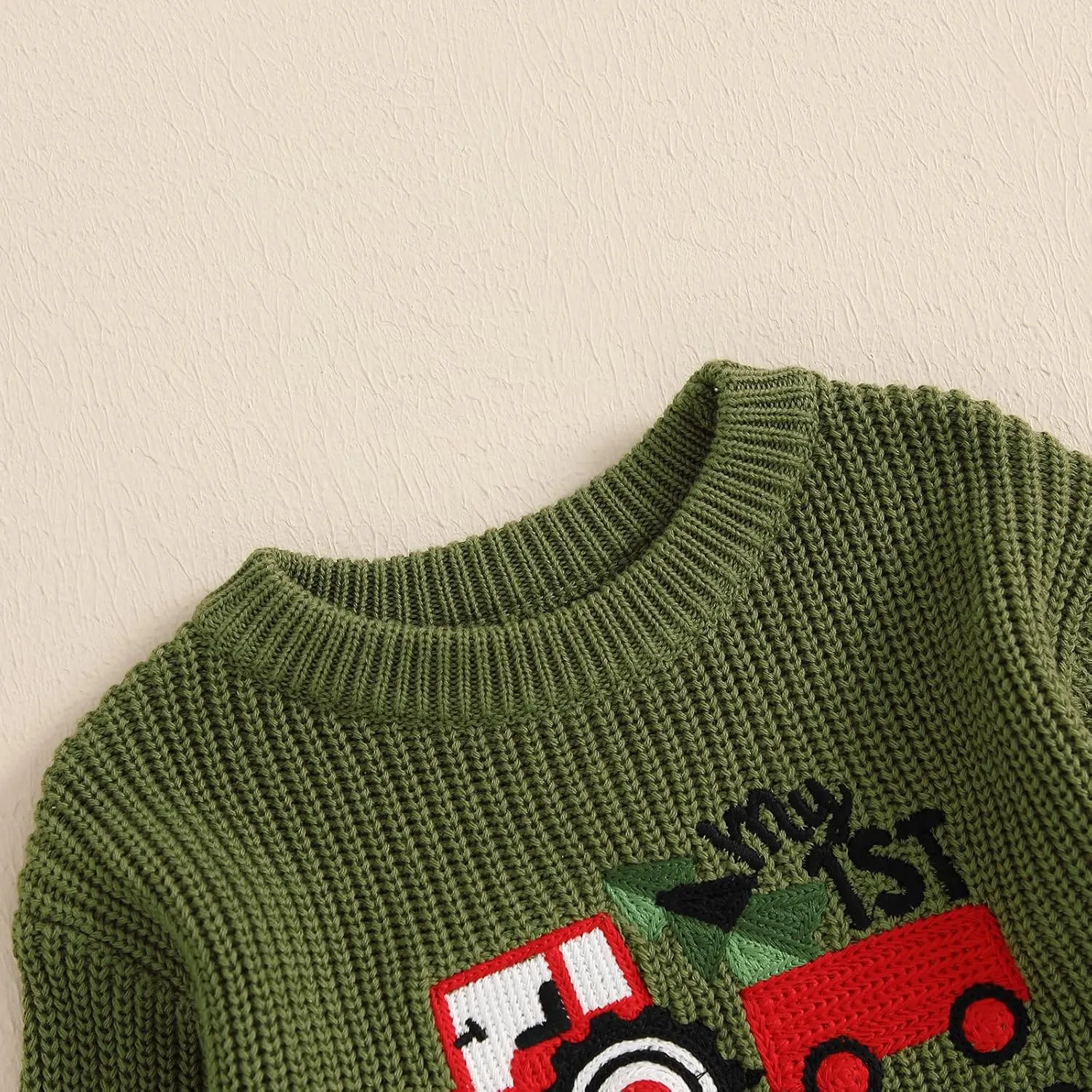 My First Christmas Baby Christmas Sweaters Letter Embroidered Long Sleeve Fall Winter Knitted Pullover