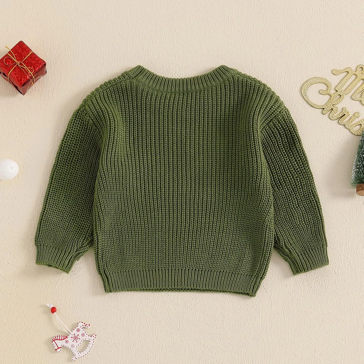My First Christmas Baby Christmas Sweaters Letter Embroidered Long Sleeve Fall Winter Knitted Pullover