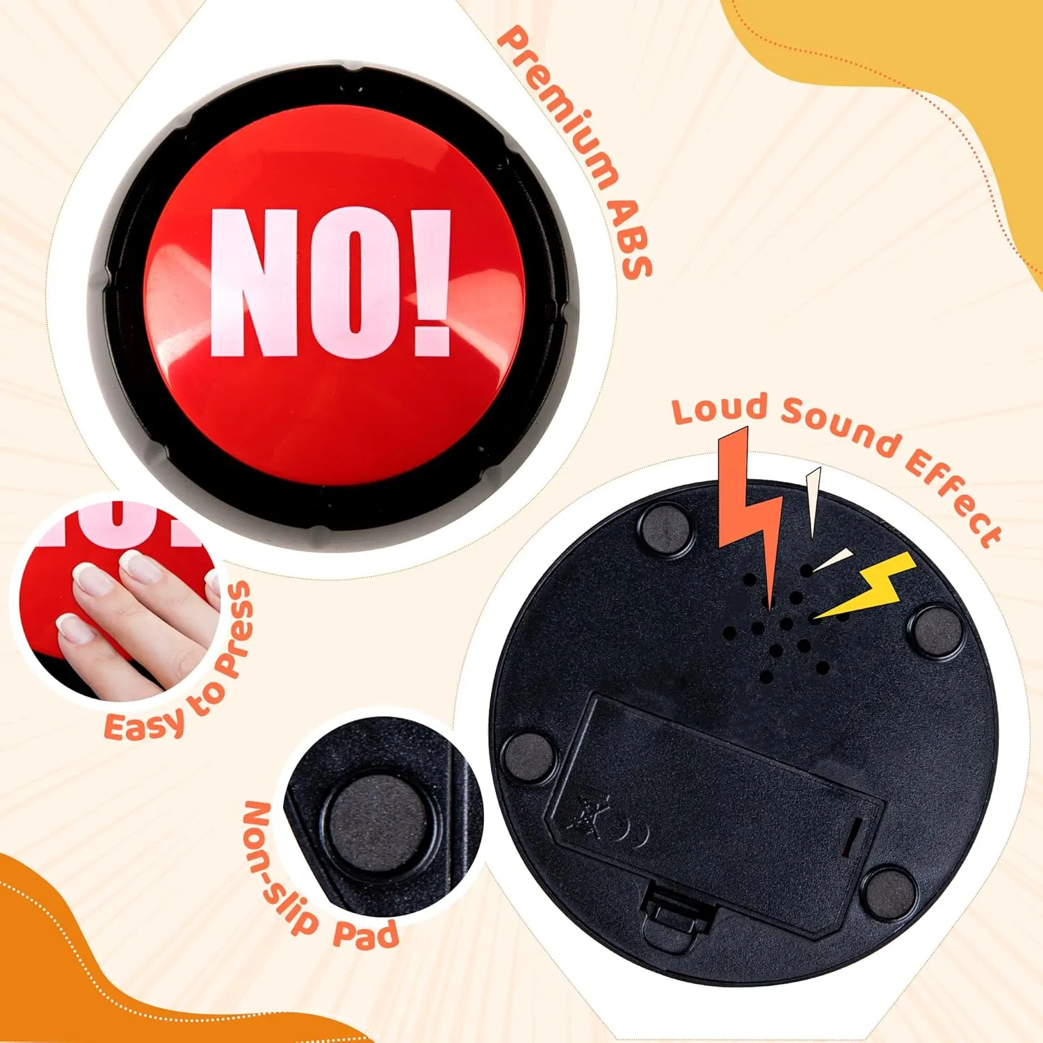 MyMealivos Funny Buzzer Button Toy - Gag Gifts, Game Addition, Stocking Stuffer (Yes No)