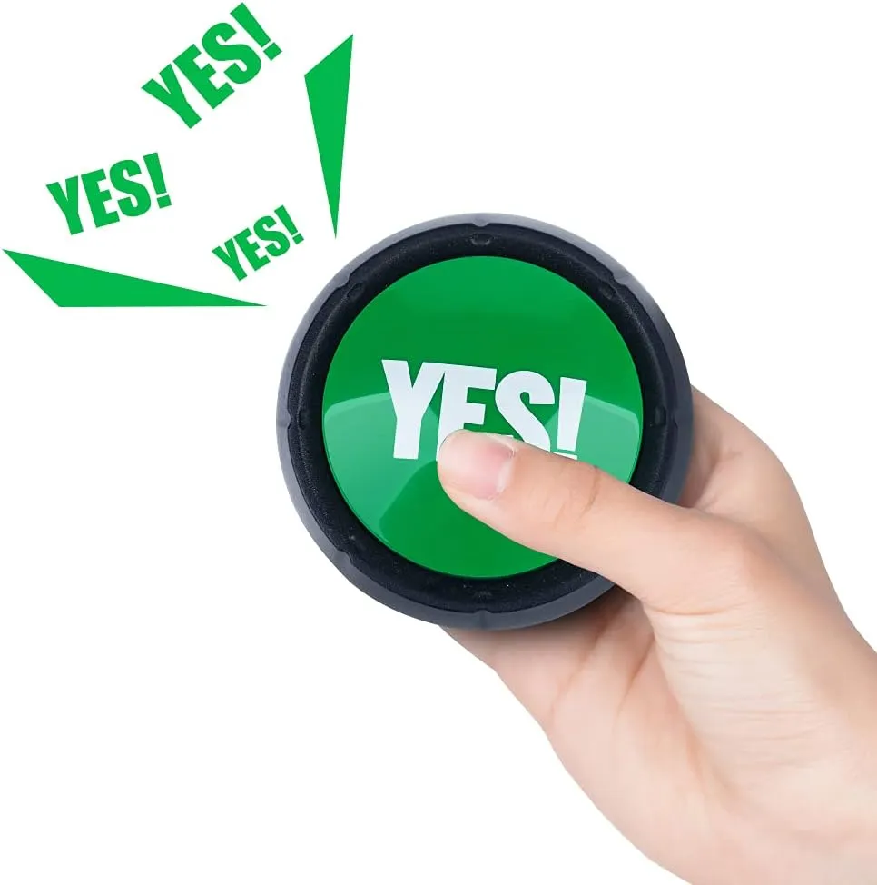 MyMealivos Funny Buzzer Button Toy - Gag Gifts, Game Addition, Stocking Stuffer (Yes No)